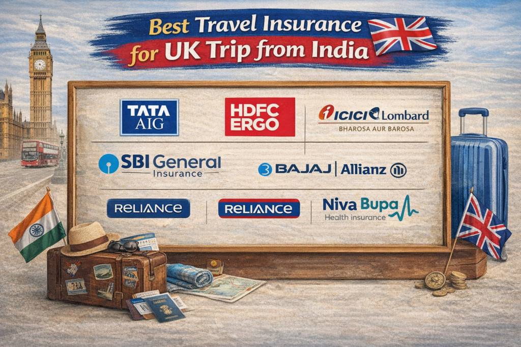 Best travel insurance plans for UK trip from India with honest comparison of top 5 providers and prices - Roamvisa.com