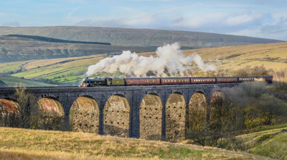 West Highland Line Scotland scenic train route over Glenfinnan Viaduct