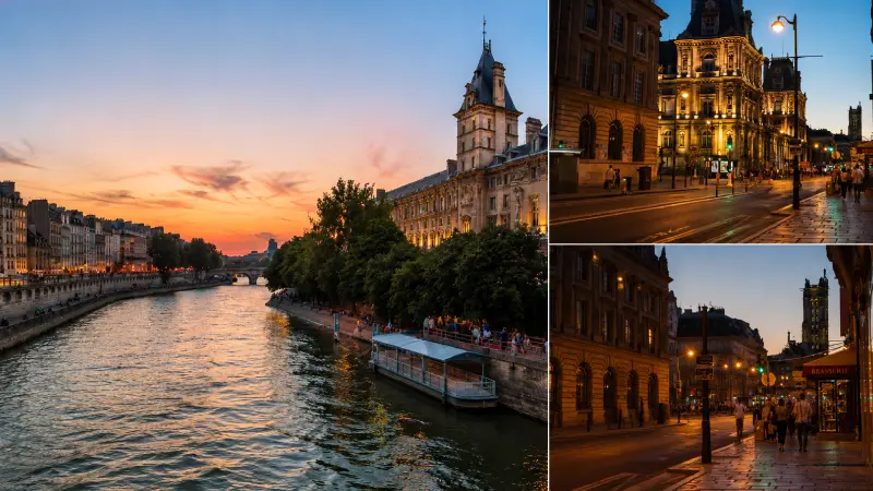 Left Bank, Louvre and the Marais at Night