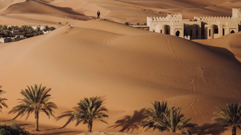 Liwa desert and Empty Quarter Rub al Khali massive sand dunes Abu Dhabi UAE