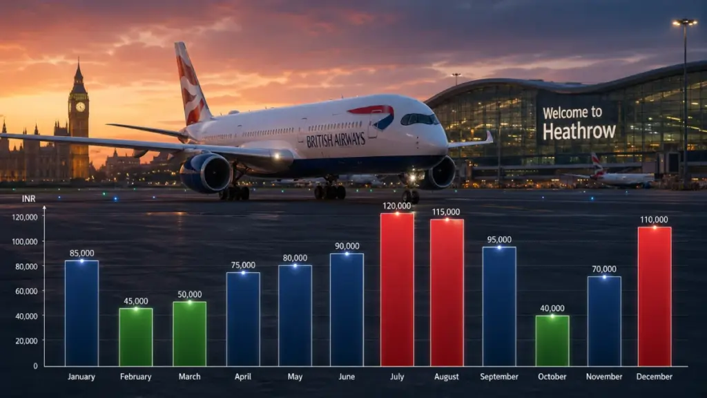 Cheapest Months to Fly to London from India Month by Month Fare Data | RoamVisa