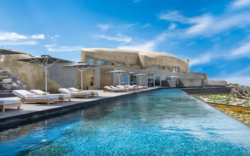 Andronis Boutique Hotel and Andronis Concept in Oia and Imerovigli Santorini featuring luxury suites, infinity pools and panoramic caldera views