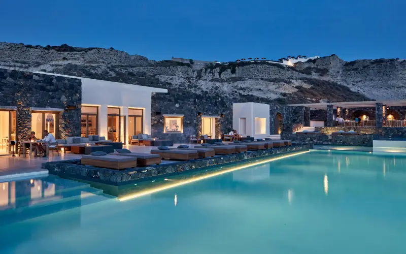Canaves Oia Suites and Epitome in Oia Santorini featuring luxury cliffside suites and infinity pools with caldera views