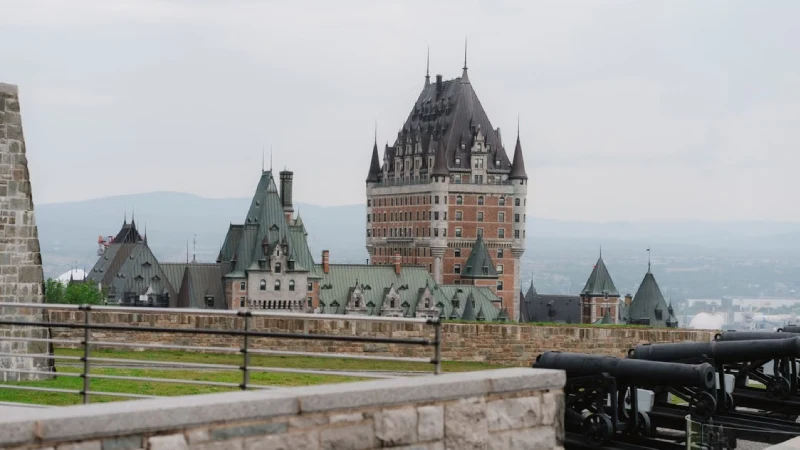 The historic Château Frontenac overlooking the St. Lawrence River in Quebec City