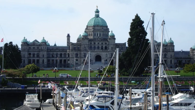 The Inner Harbour and historic buildings in Victoria, British Columbia