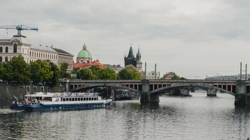 Charles Bridge in Prague with Prague Castle visible in the background