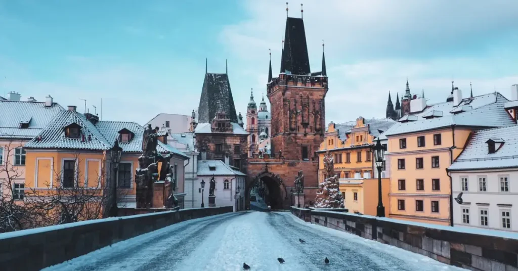Best Places To Visit In Europe Charles Bridge in Prague nearly empty in the quiet winter months