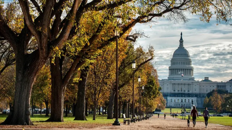 The National Mall in Washington DC with the US Capitol building in view