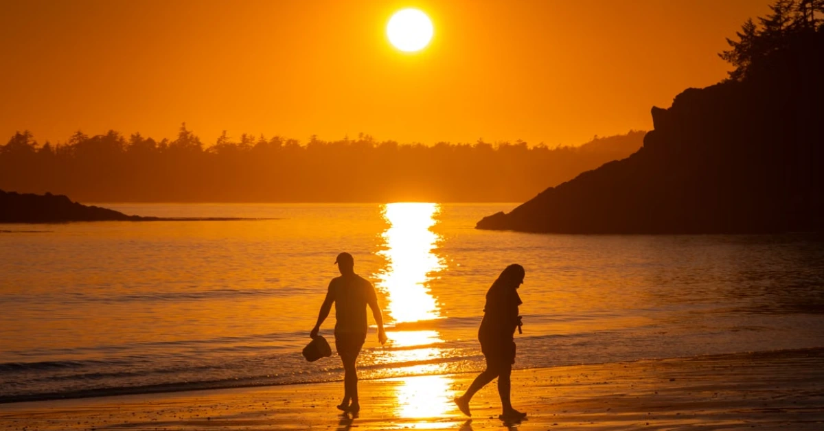 Tofino Beach Guide BC Canada and Chesterman Beach in Tofino British Columbia at sunset